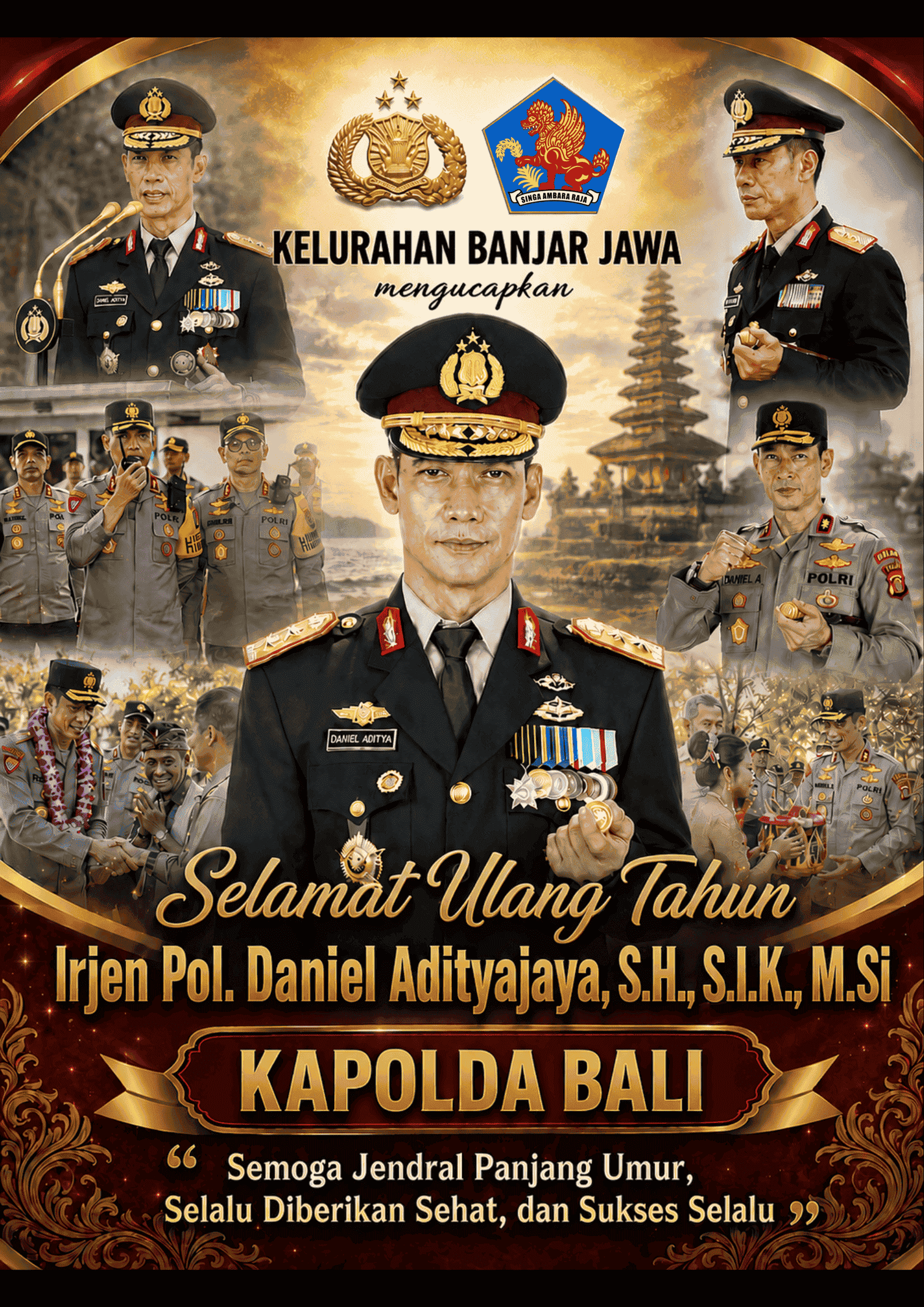 Kelurahan Banjar Jawa Mengucapkan Selamat Ulang Tahun Irjen Pol. Daniel Adityajaya, S.H., S.I.K., M.Si (KAPOLDA BALI) Tgl 11 Juli 2026
