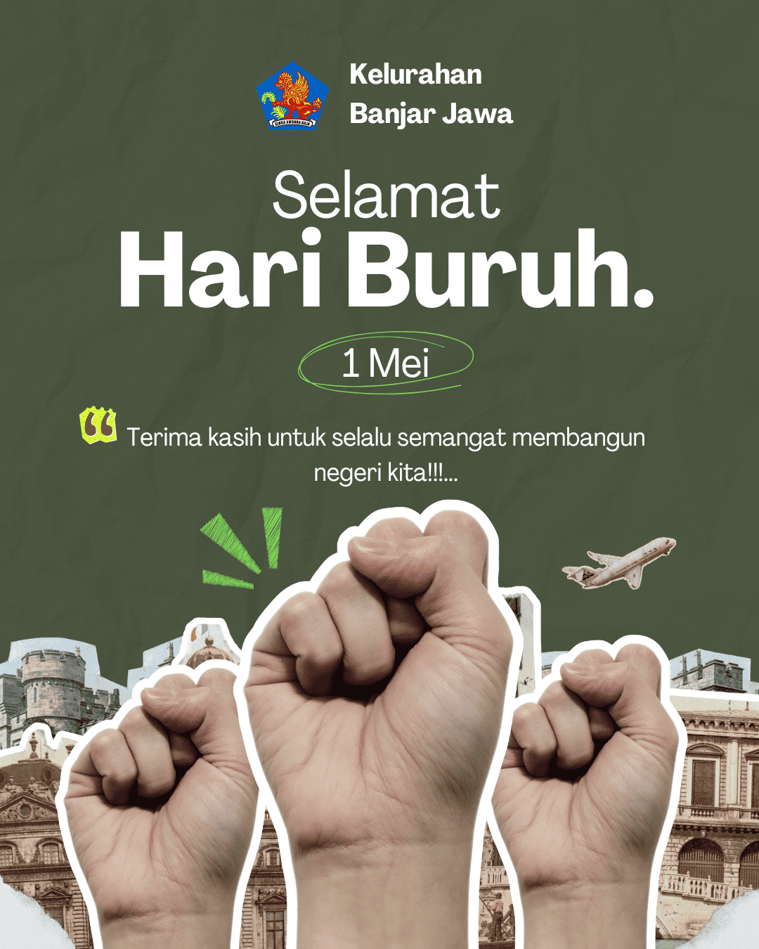 Kelurahan Banjar Jawa Mengucapkan Selamat Hari Buruh Internasional tgl 1 Mei 2026