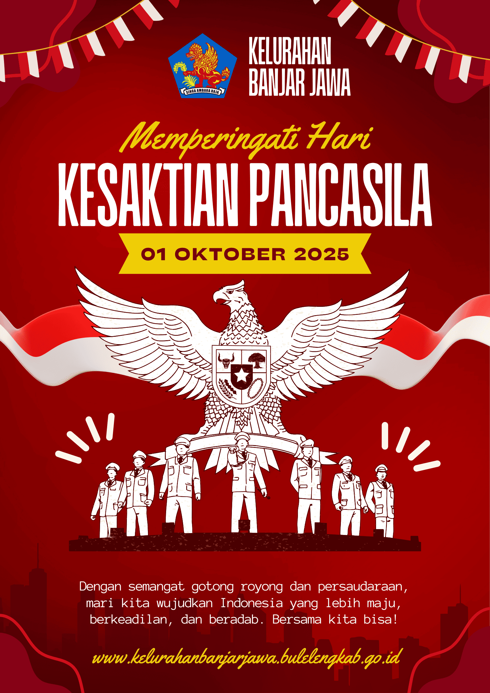 Kelurahan Banjar Jawa Mengucapkan Selamat Hari Kesaktian Pancasila Tgl 01 Oktober 2025