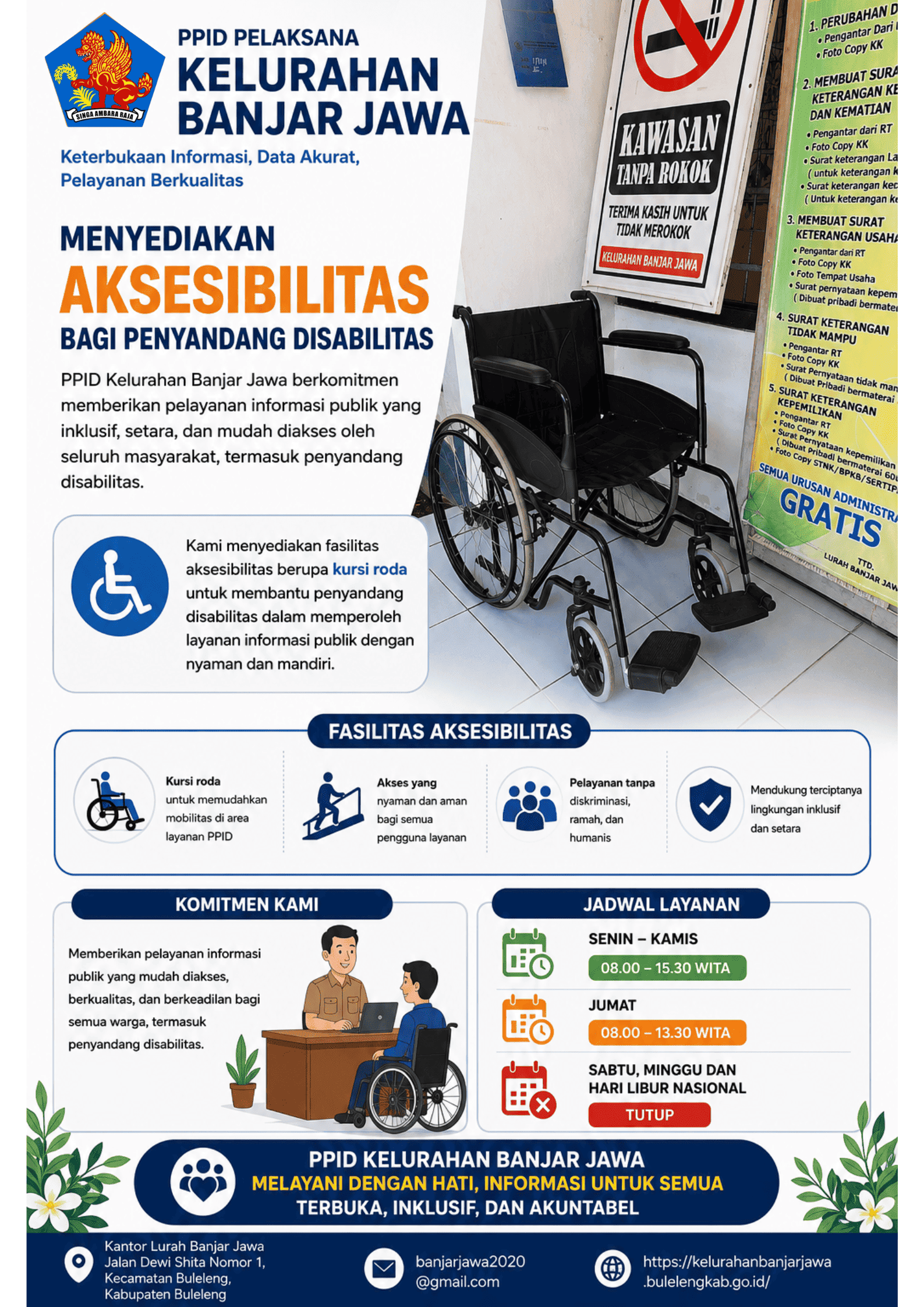 PPID PELAKSANA KELURAHAN BANJAR JAWA SEDIAKAN AKSESIBILITAS BAGI PENYANDANG DISABILITAS