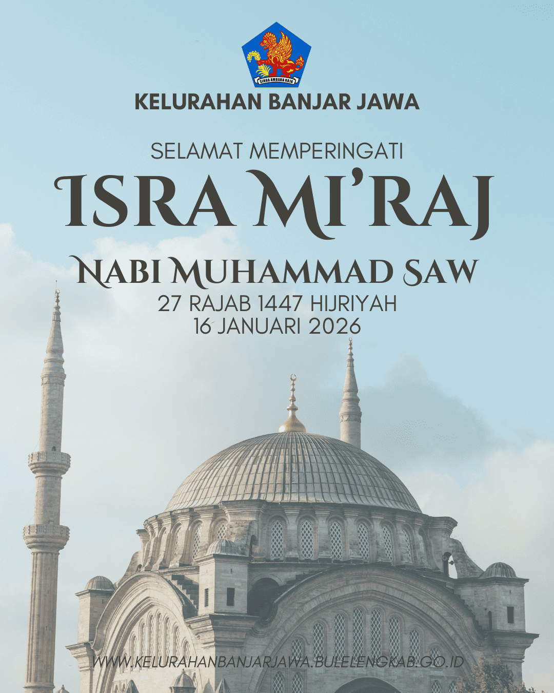 Kelurahan Banjar Jawa Mengucapkan Selamat Memperingati Isra Mi