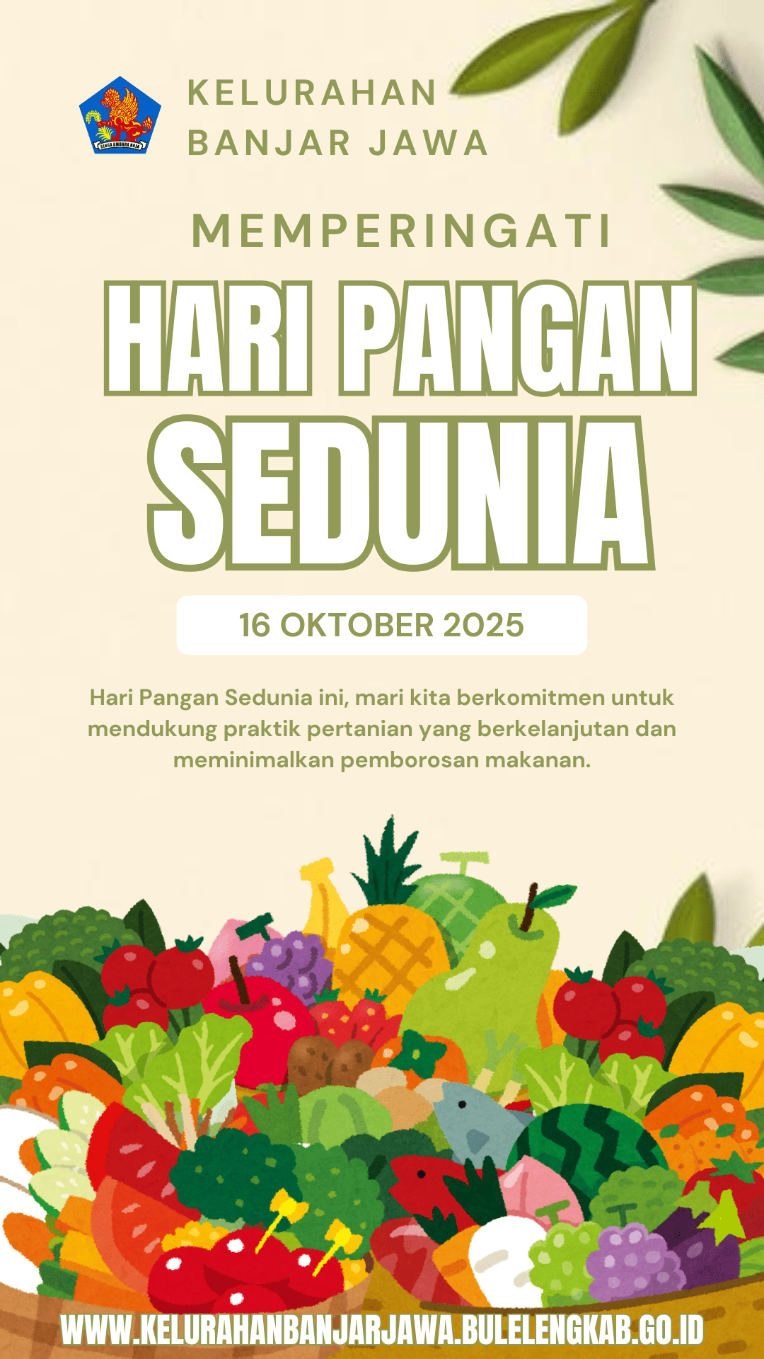 Kelurahan Banjar Jawa Mengucapkan Selamat Hari Pangan Sedunia Tgl 16 Oktober 2025