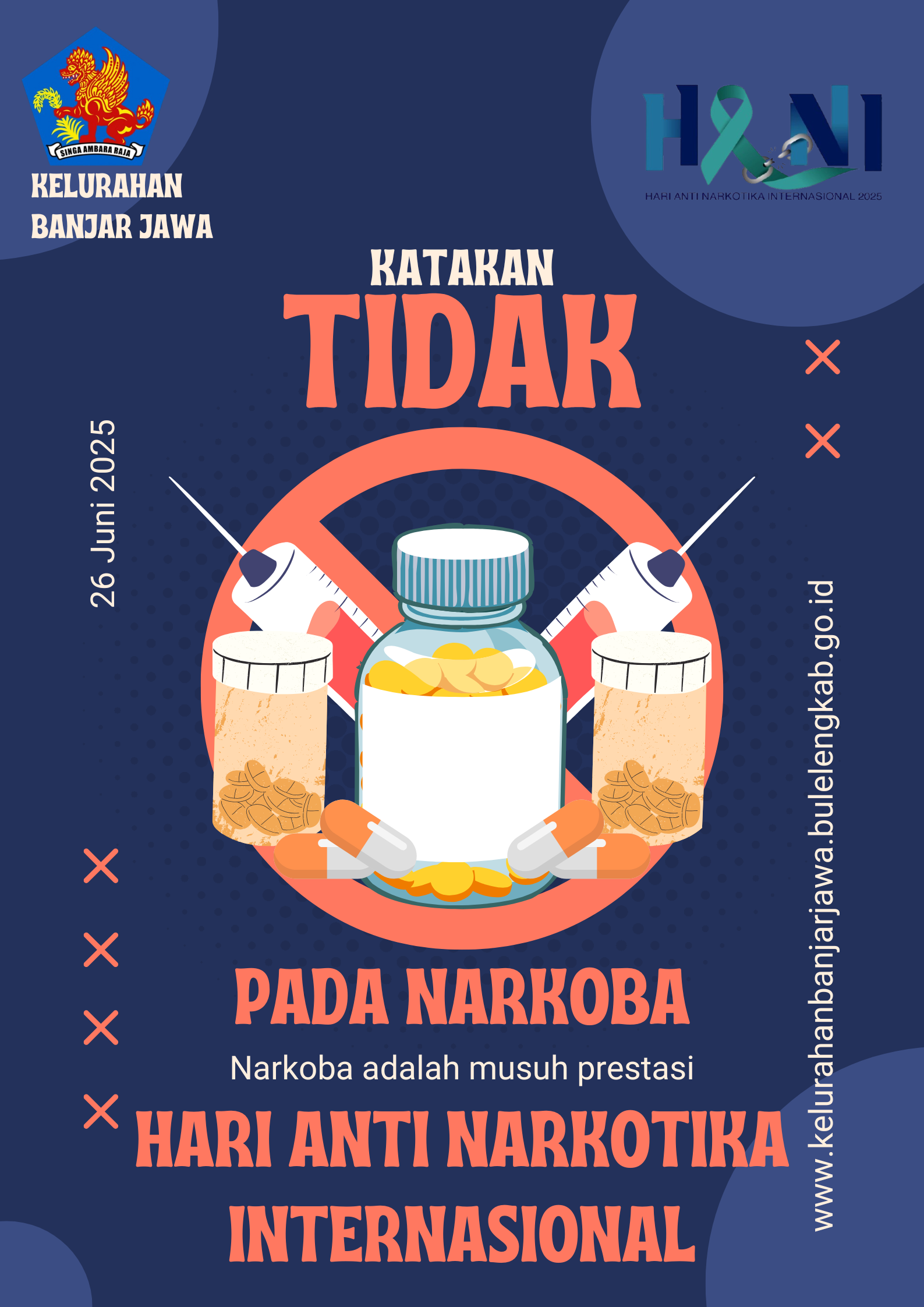 Kelurahan Banjar Jawa Mengucapkan Selamat Hari Anti Narkotika Internasional